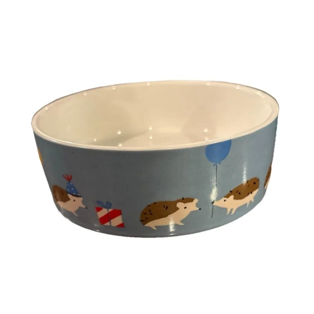 Fringe Cat/Dog Food Dish Water Bowl Ceramic 5” EUC